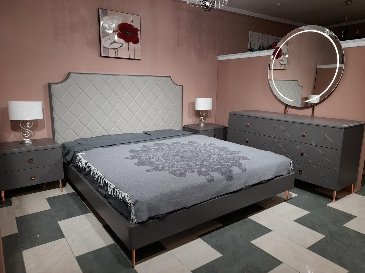 Спальний гарнітур в сучасному стилі TOLEDO Sof (Толедо ), колір сірий темний матовий