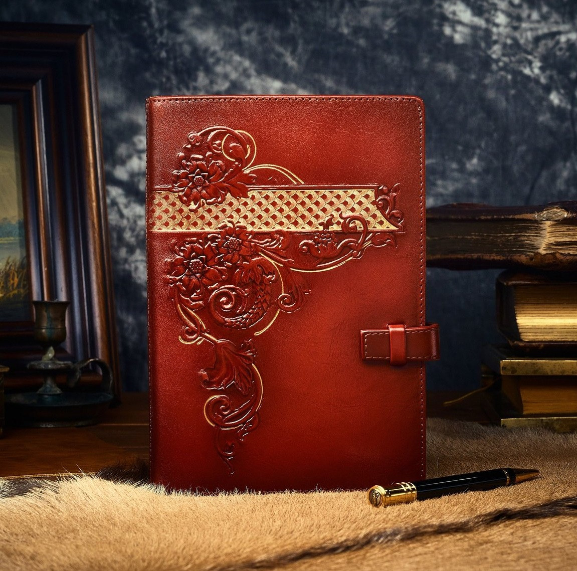 Щоденник жіночий А5 формату в шкіряній обкладинці "Вінтаж", фото 1