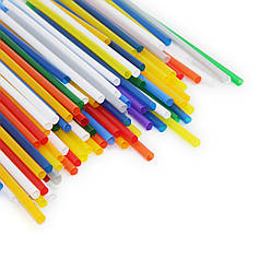 Трубочка коктейльна кругла пластикова для смузі, соку мікс Ø6.8мм 21см / Трубочки для напоїв 500шт/уп