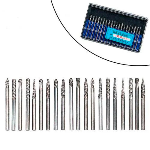 Набор из 20 борфрез по металлу для гравера Dremel карбид вольфрама (ID ...