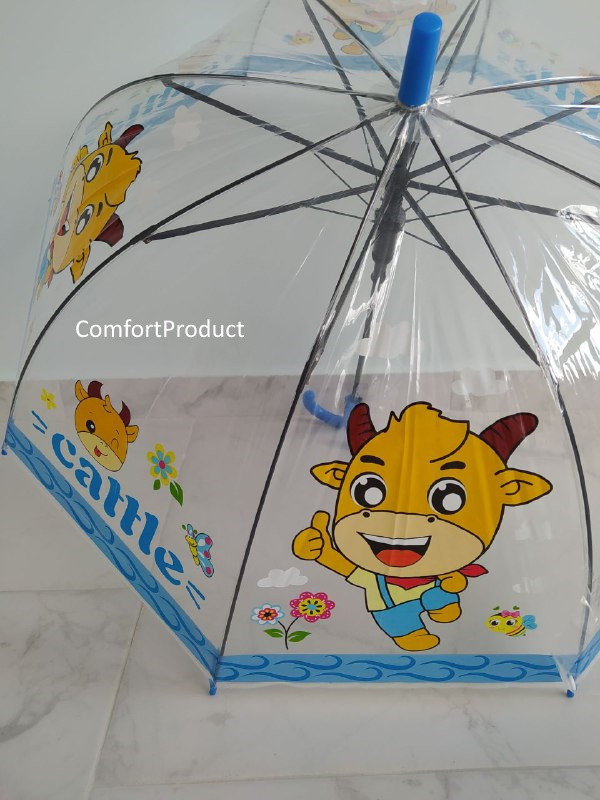 Дитяча прозора парасолька тростина з свистком "Mario", Корівка