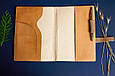 Щоденник А5 формату в шкіряній обкладинці "Сова". Колір бежевий, фото 4