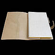 Щоденник А5 формату в шкіряній обкладинці "Сова". Колір бежевий, фото 6