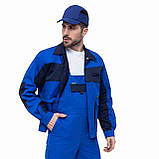 Куртка робоча НОВАТОР з ПВХ волошка/темно-синій, фото 2
