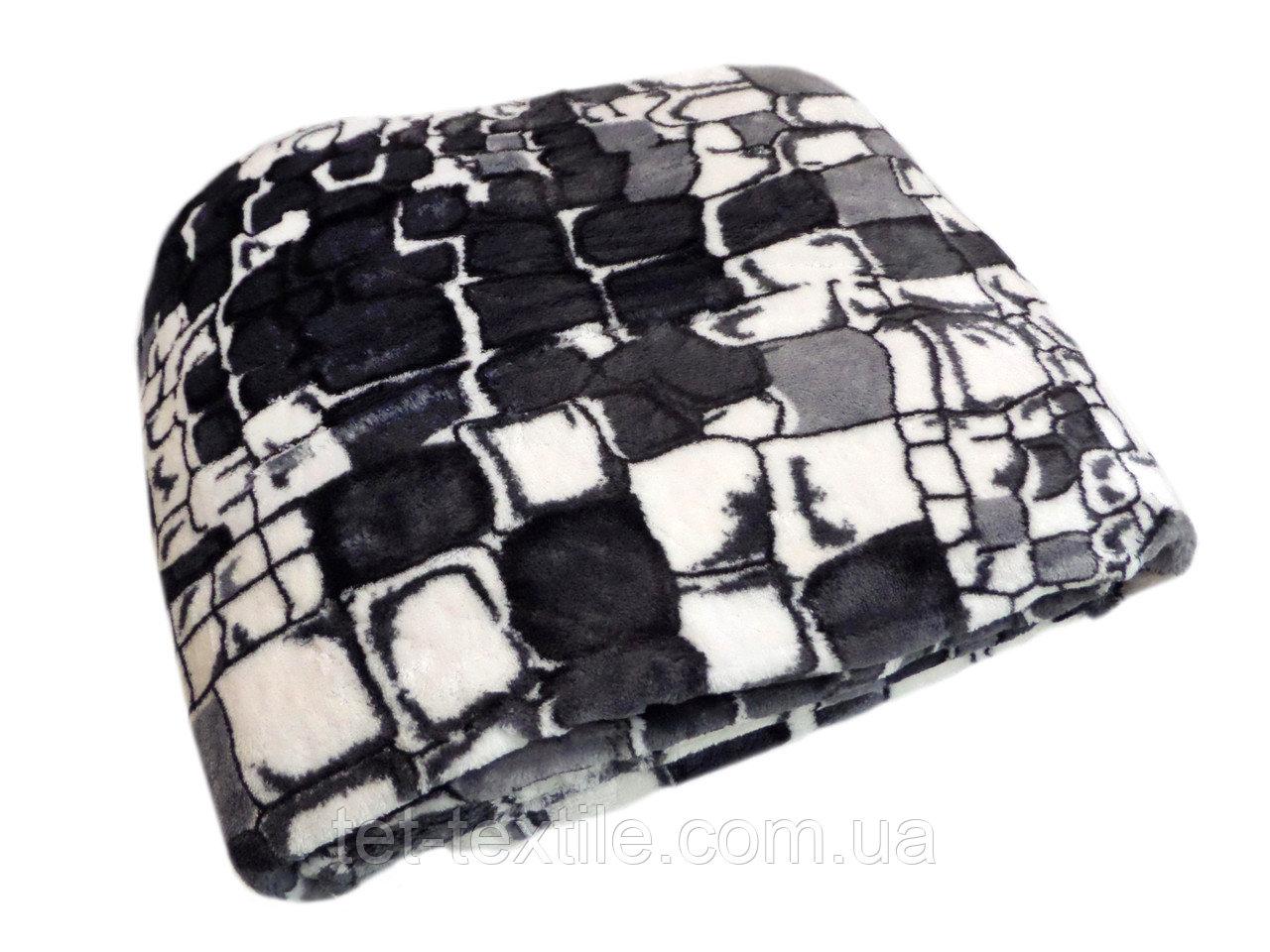 Плед з мікрофібри Elway Камінчики чорно-білі 200х220 см