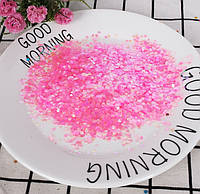 Конфетти чешуйки розовые хамелеон 3 мм, 50 г