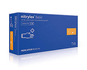 Нітрилові рукавички Nitrylex BASIC blue Mercator Medical, 100шт, All size XS-XL