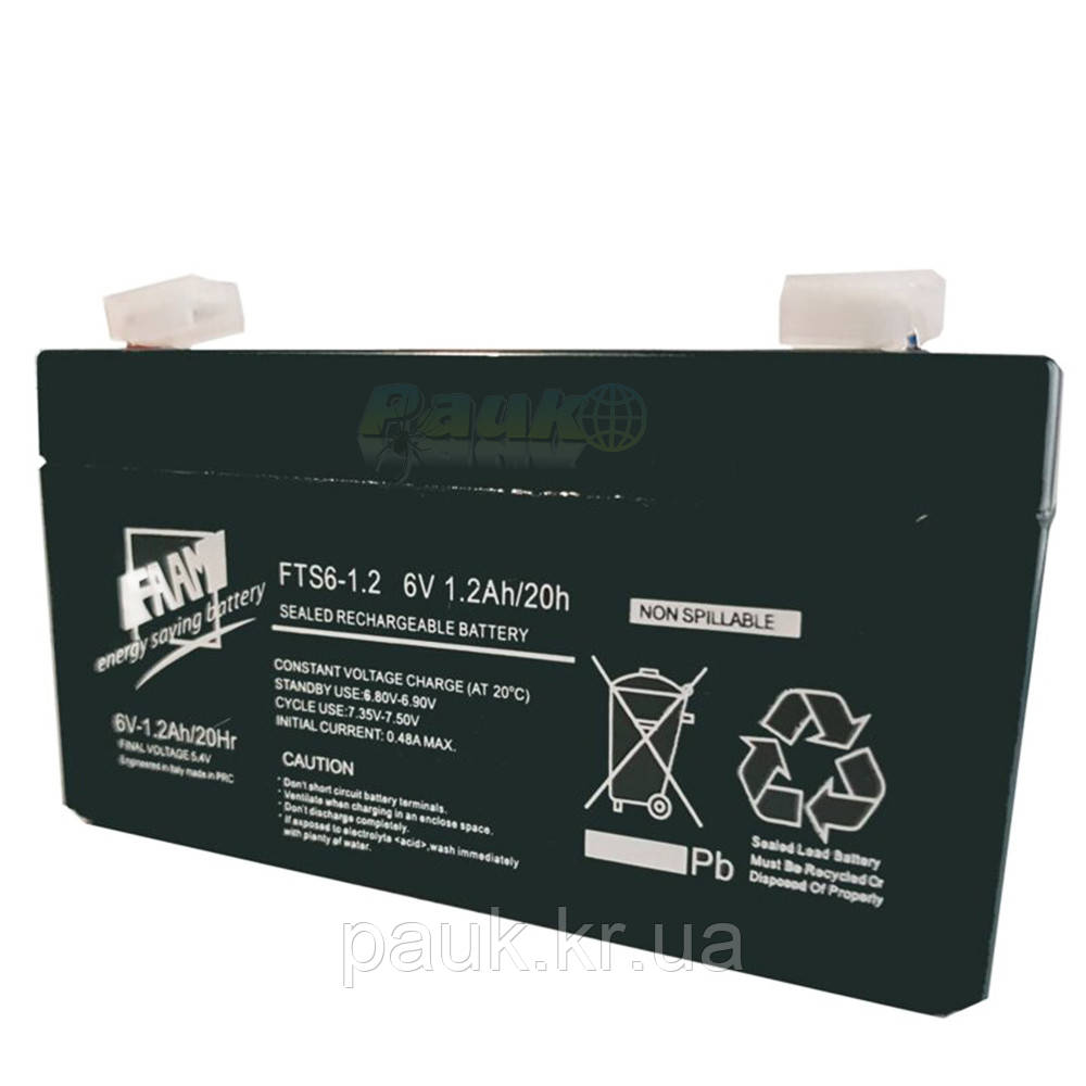 Акумуляторна батарея FAAM FTS 6V-1.2A, свинцево-кислотна стаціонарна акумуляторна батарея для джерела безперебійного живлення(UPS)