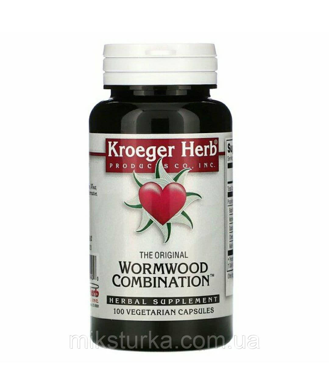 Антипаразитарний засіб Iherb Kroeger Herb The Original Wormwood Combination, 100 капсул