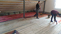 монтаж деревянного межэтажного перекрытия