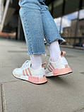 Кросівки жіночі Adidas NMD White Pink білі з рожевими повсякденними легкими, фото 4