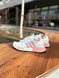 Кросівки жіночі Adidas NMD White Pink білі з рожевими повсякденними легкими, фото 6