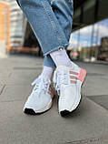 Кросівки жіночі Adidas NMD White Pink білі з рожевими повсякденними легкими, фото 8