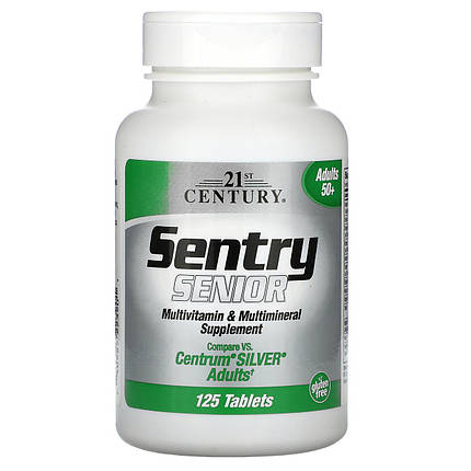 Вітаміни і мінерали 21st Century Sentry Senior (Multivitamin & Multimineral Supplement) Adults 50+, 125 Tabs, фото 1