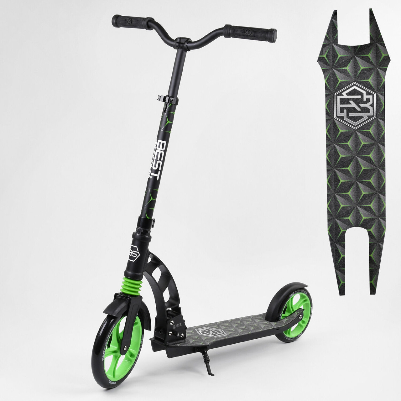 Двоколісний Самокат Best Scooter 62798 передній амортизатор, підніжка, легка система складання