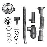 Кухонна раковина Lidz 6060-R 0.8мм Satin, фото 7