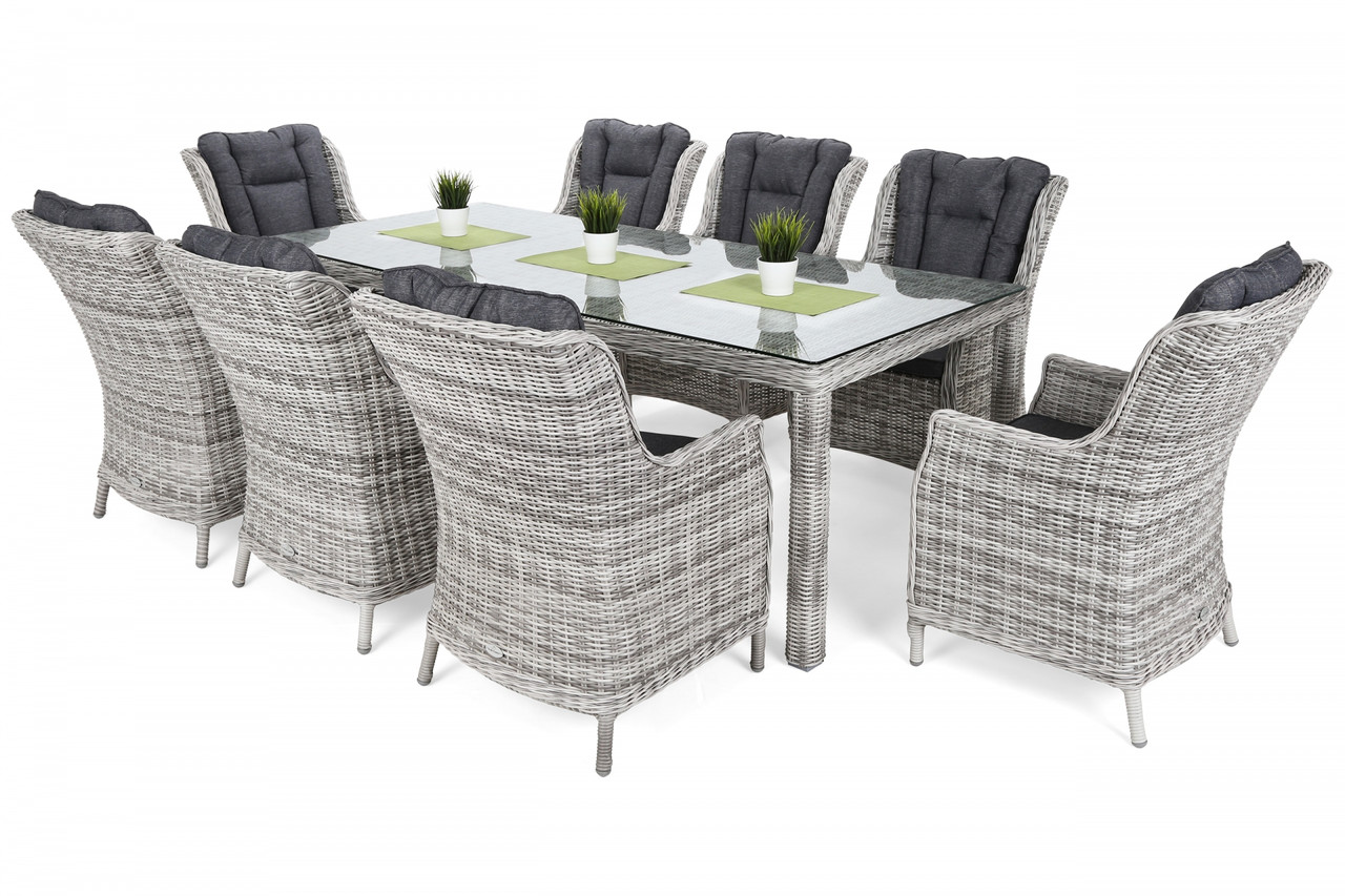 Комплект меблів з техноротангу Bristol 230 cm Light Grey 8+1