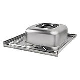 Кухонна раковина Lidz 6060-R 0.8мм Satin, фото 2