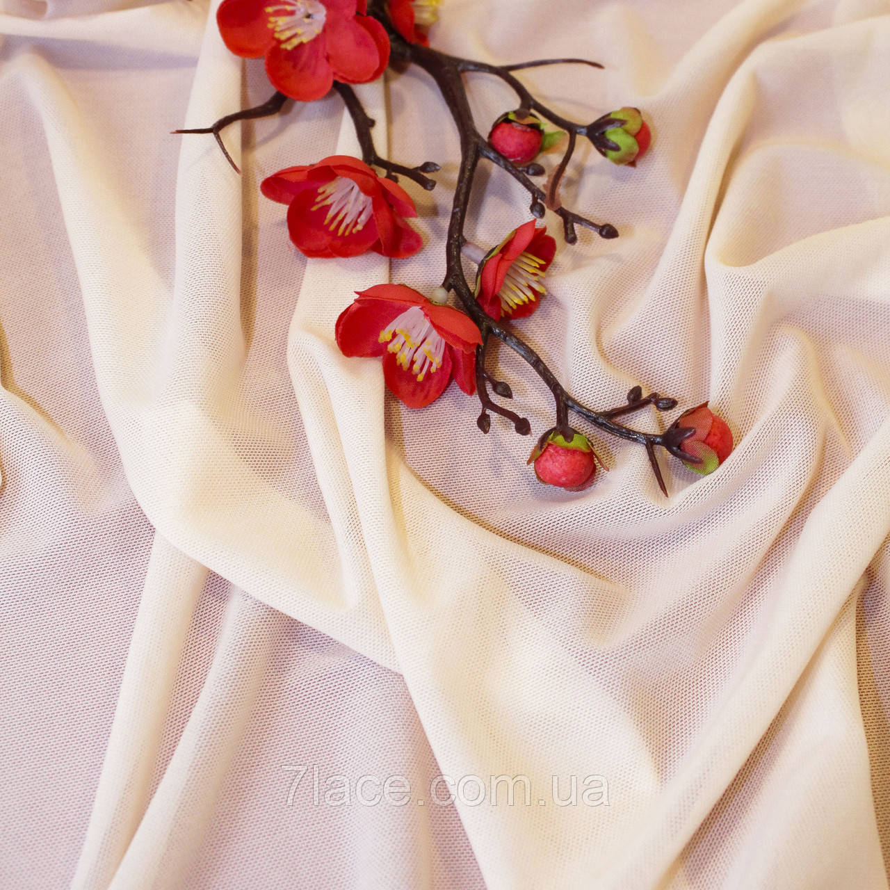 Сітка стрейч для нижньої білизни / колір ПЕРСИКОВИЙ / ціна вказана за 0,5 метра, фото 1