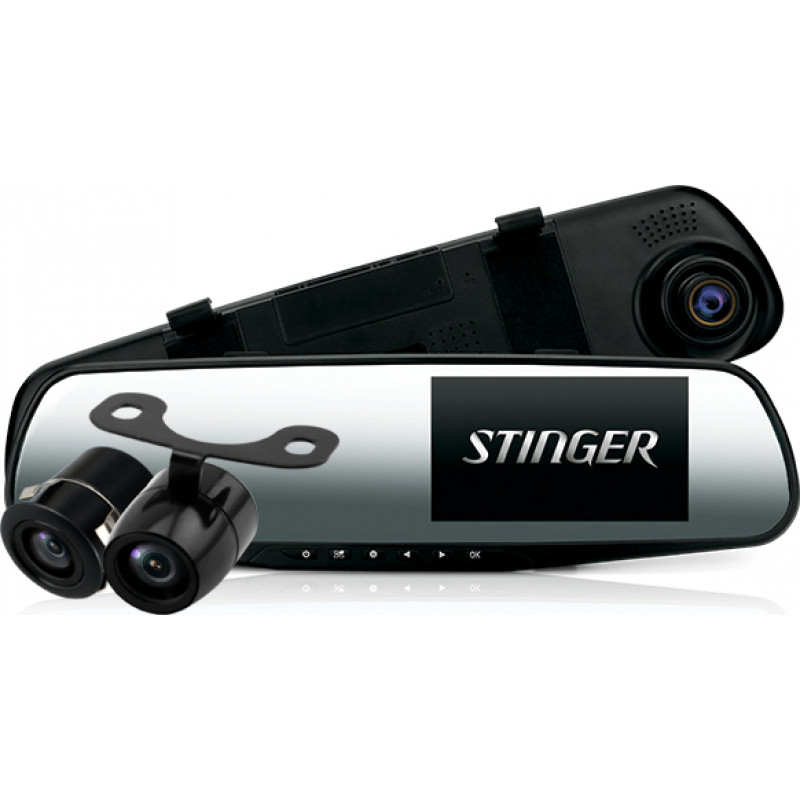 Відеореєстратор на дзеркало Stinger ST DVR-M489FHD cam з камерами, фото 1
