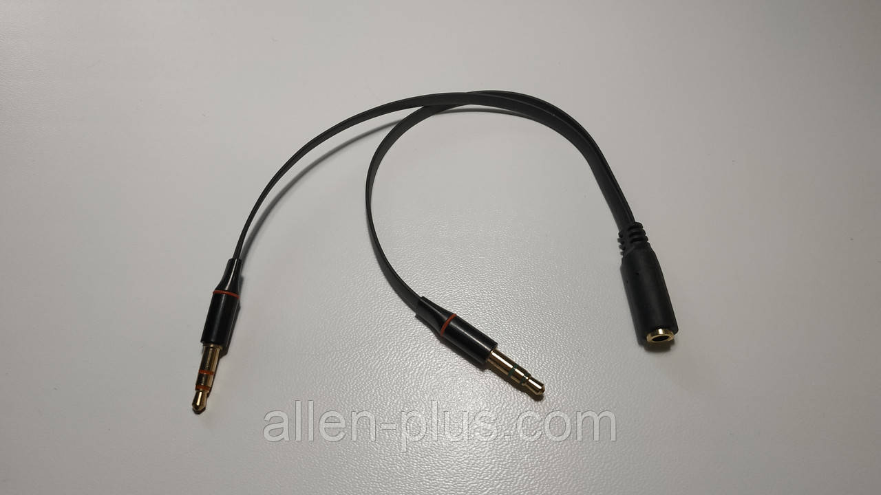 Перехідник для навушників Jack 4pin 3.5 mm МАМА на 2 штекери (мікрофон і навушники) Jack 3.5 mm ПА