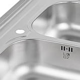 Кухонна раковина Lidz 6080 0.8мм Satin з двома чашами, фото 3