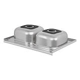 Кухонна раковина Lidz 6080 0.8мм Satin з двома чашами, фото 5