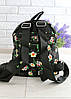 Рюкзак жіночий чорний в квіточку код 7-940, фото 3