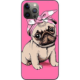 Чохол силіконовий для iPhone 12 Pro з картинкою Мопсик