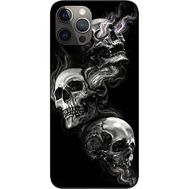 Бампер силіконовий для iPhone 12 Pro з малюнком Три черепа