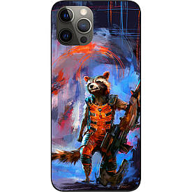 Бампер силіконовий для iPhone 12 Pro з малюнком Єнот ракета