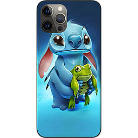 Бампер силіконовий для iPhone 12 Pro з малюнком Стіч з жабою