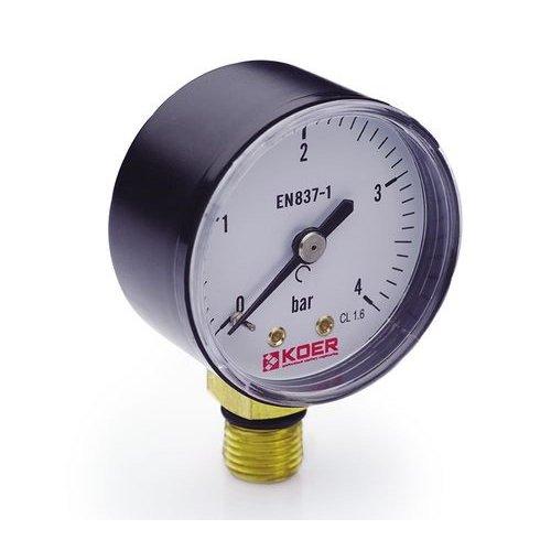 Манометр радіальний 4 bar, D=50мм, 1/4'' "Koer"