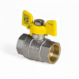 Кран газовий 3/4" (DN20) Гайка-Гайка "Метелик", "Koer"