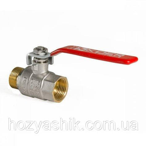Кран кульовий 1/2" Гайка-Штуцер "Важіль", латунний "Koer", фото 1