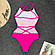 Відрядний рожевий купальник з відкритою спинкою, фото 5