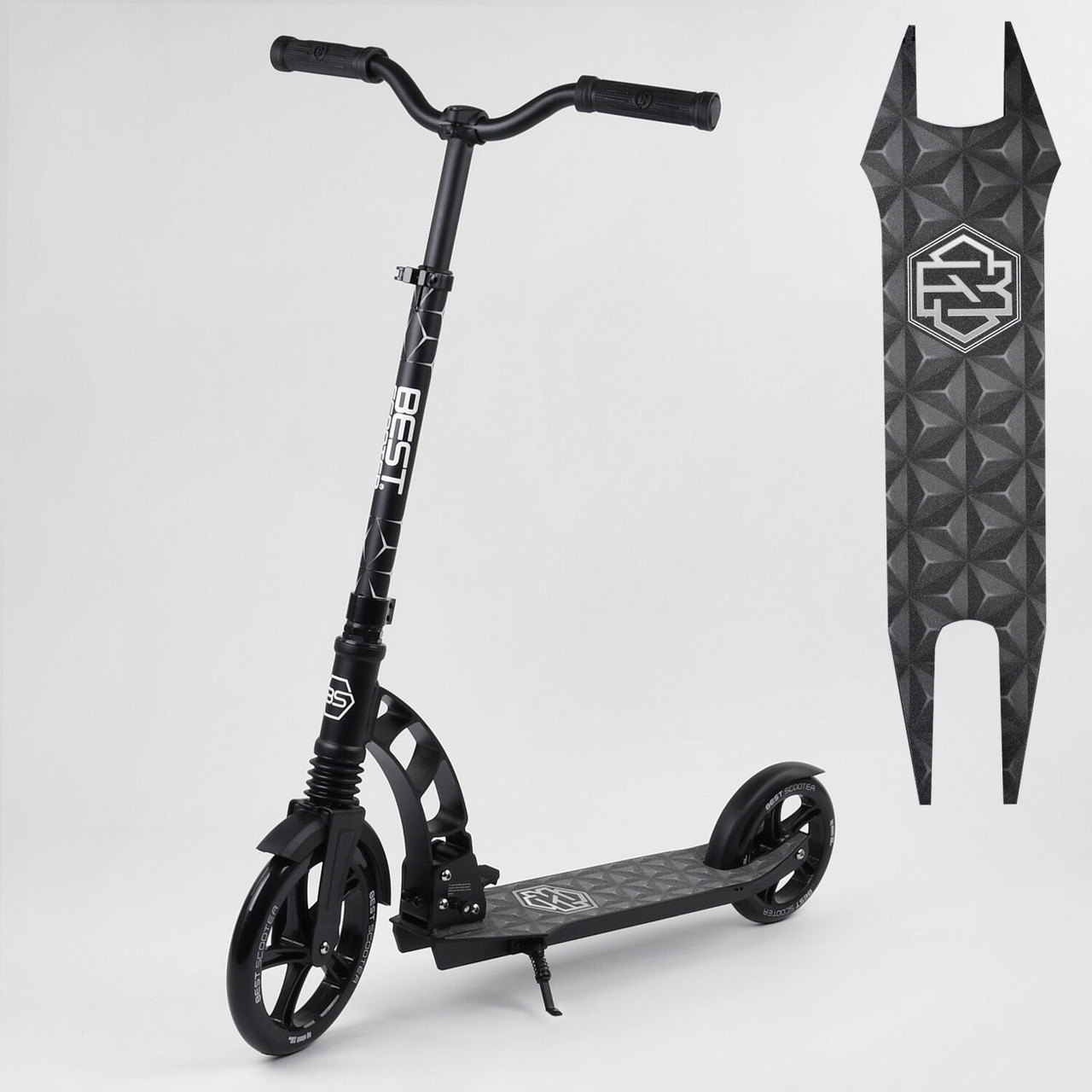 Двоколісний Самокат Best Scooter 37681 передній аммортизатор, підніжка, легка система складання