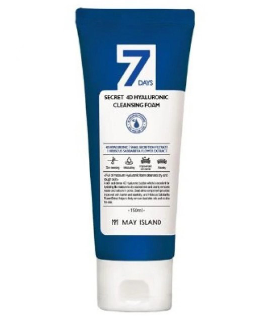 Очисна пінка з гіалуроновою кислотою May Island 7 Days Secret 4d Hyaluronic Cleansing Foam 150 мл