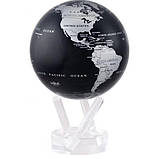 Самообертовий Гіроглобус Solar Globe "Політична карта" 21,6 см сріблясто-чорний, фото 2