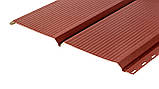 Металевий софіт фальш брус для підшивки даху коричневий перферований, фото 5