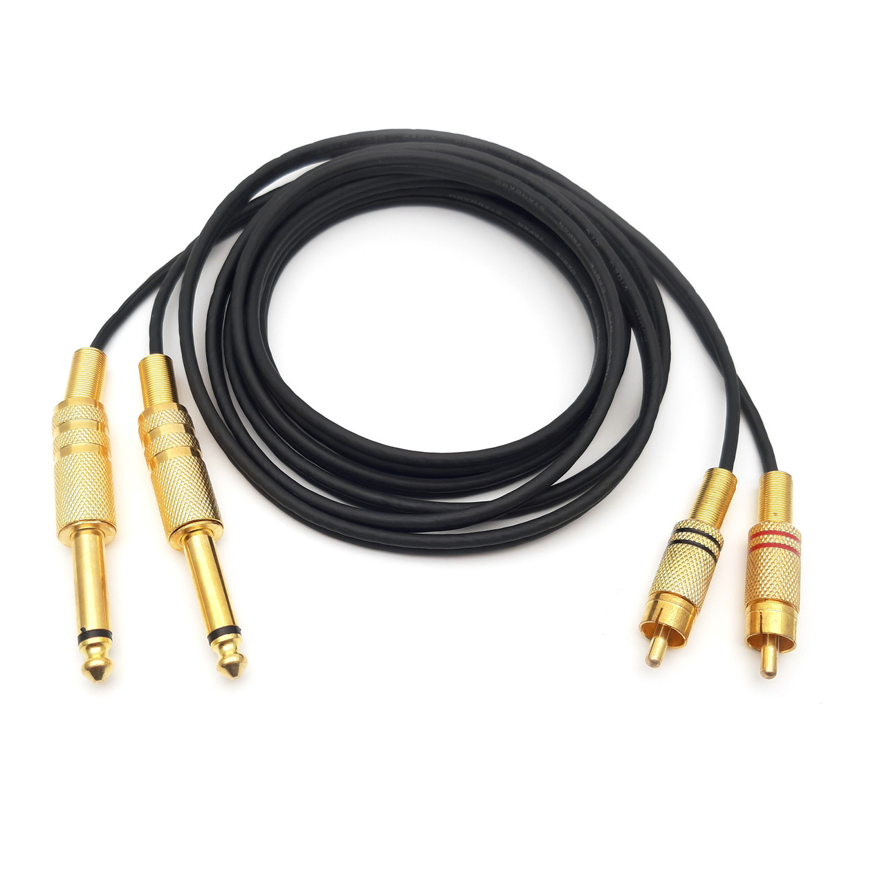 Купити Кабель 2x jack 6.3 mm to 2RCA метал Gold ( хороша якість ...