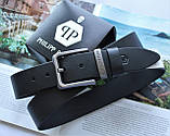 Стильний шкіряний ремінь Philipp Plein чоловічий, фото 2