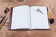 Щоденник А5 формату з натуральної шкіри і хутра з кишенями для візиток і тримачем для ручки "Вікінг", фото 6