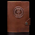 Щоденник А5 формату в шкіряній обкладинці з кишенями для візиток і тримачем для ручки "Вікінг", фото 10