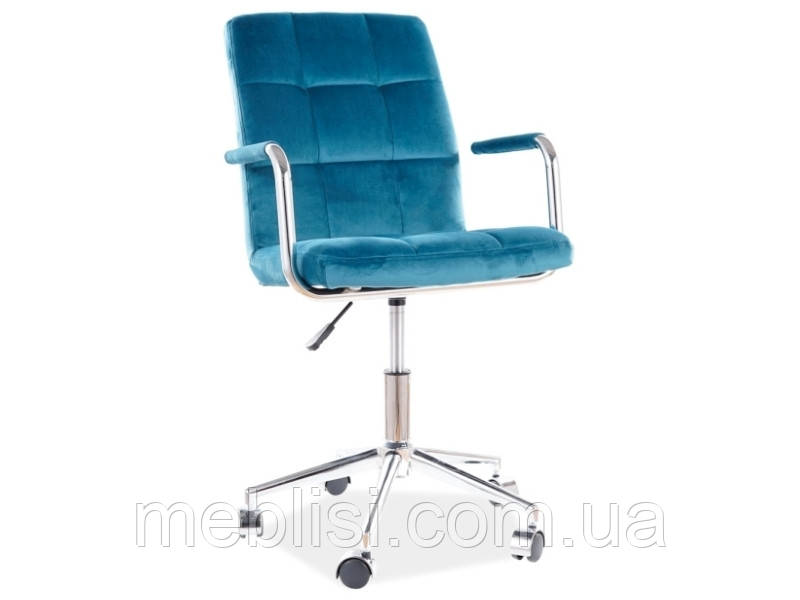 Крісло комп'ютерне Q-022 VELVET бірюза BLUVEL 85 тканина (Signal)