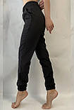 Літні штани жіночі на манжеті, молодіжні літні штани джоггеры на резинці 0103 темносині, фото 7