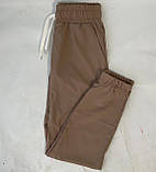 Літні штани жіночі великих розмірів зі шнурком Медецинські штани джогери на гумці бежеві, фото 4