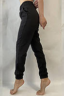 Штани жіночі літні на манжеті Медецинські штани жіночі чорні Молодіжні літні штани джогери на гумці