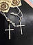 Срібні сережки-підвіски з золотими накладками з фіанітами в формі хрестиків РН-078, фото 7