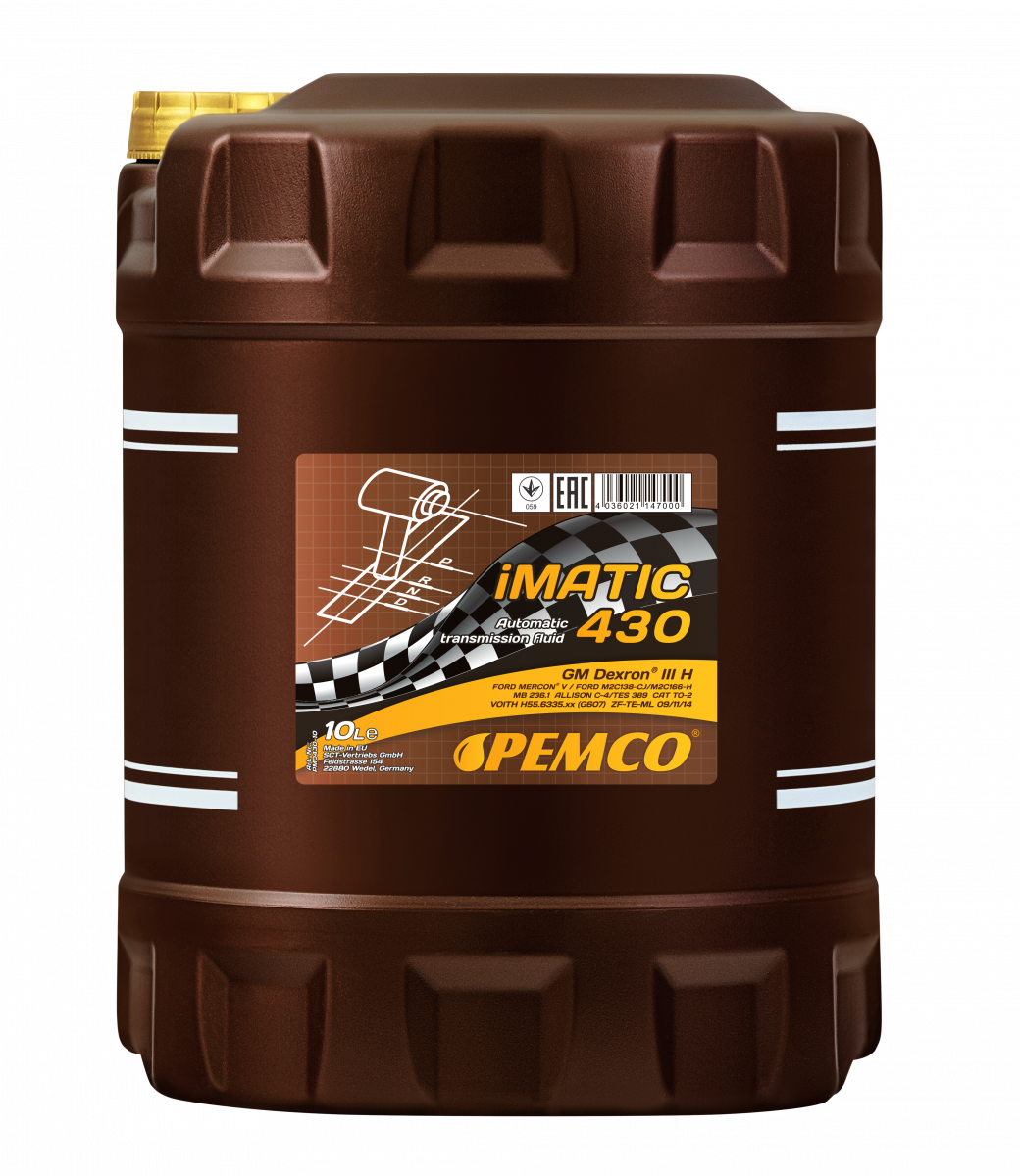 10л Pemco IMATIC 430 ATF DEXRON III Трансмиссионное Масло АТФ Дексрон 3 ...